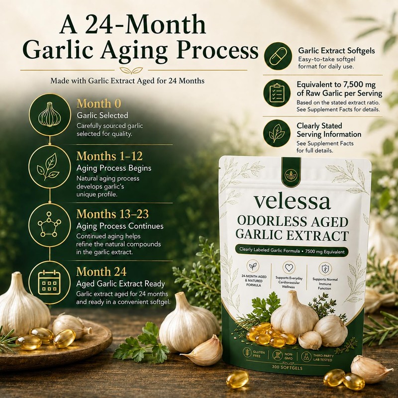 Aged Garlic, 24-Month Odorless Formula, 300 Softgels
