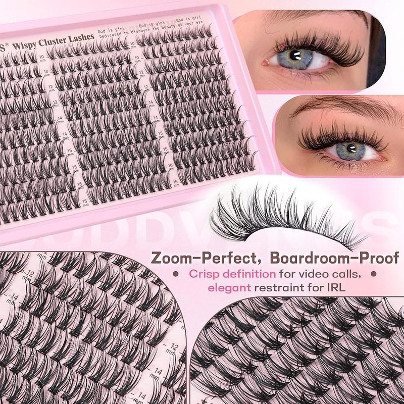 Godvenus 고드베누스 속눈썹 클러스터 키트 위스피 천연 DIY 연장 10-16mm