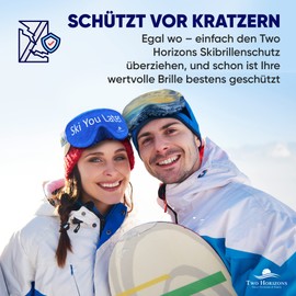 Two Horizons Ski Goggles Protective Cover | Protects Against Scratches | Microfibre Glasses Cleaning Cloth | Style with Smile | Ski Goggles Protective Cover | Ski Goggle Cover | Ski Goggles Protection