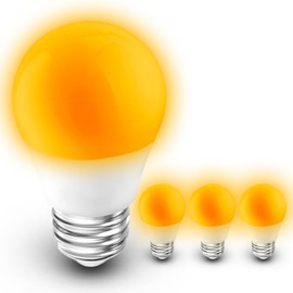 Elmoyle Amber Sleep Light Bulbs 1800k, Blue Light Blocking, Dim Light Bulb 25-40w Equivalent, 3W E26 Warm Amber Night Light for Healthy Sleep, Bedroom, Kids Room, Non-Dimmable, 4 Pack