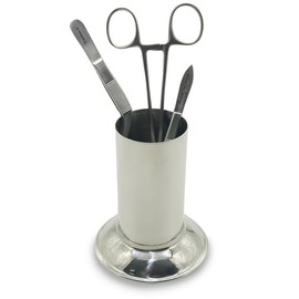 MuskalMed Forceps Jar Size 4X2 Inch Holloware Surgical Supplies Stainless Steel Forceps Tweezers Holder Instruments for Use Clinic, Hospital, Operation Room, Doctor's Office