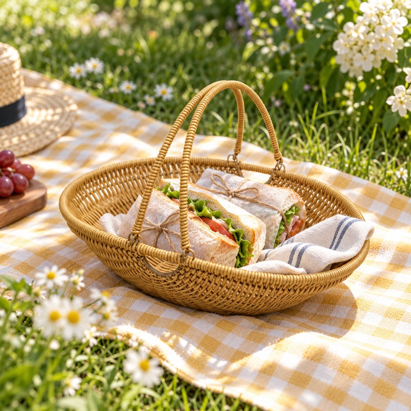 Woven Storage Basket for Home Organization – Portable Open-Top Basket