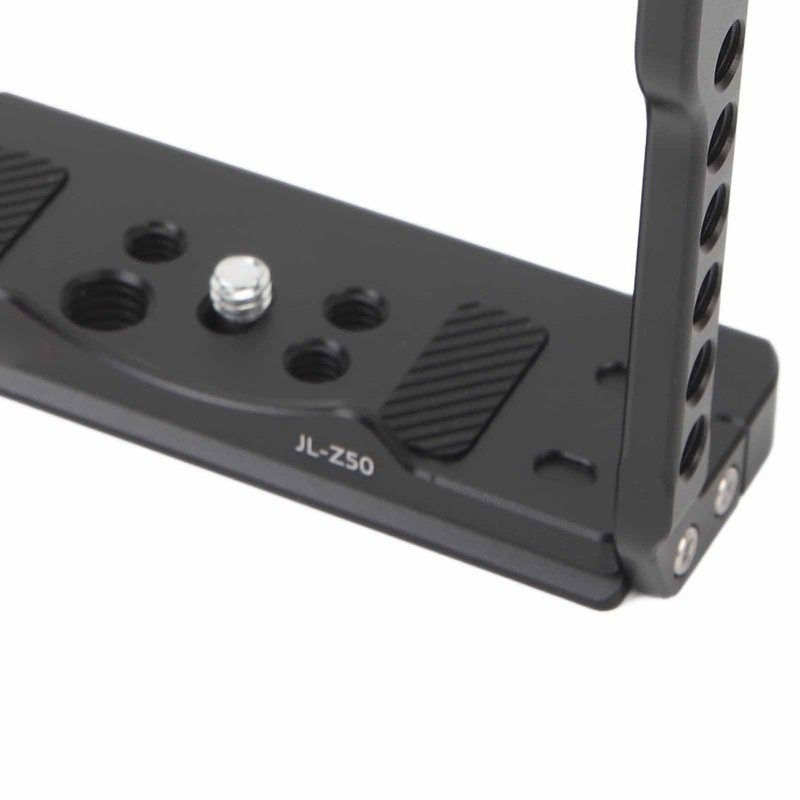 Aluminum camera cage for Z50 with multiple mounting interfaces, lightweight