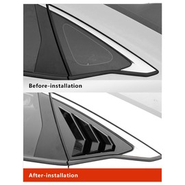 YINGTUU for Honda 11th Gen Civic Sedan 2022-2026 Accessories Sport Car Exterior Rear Side Window Louvers Triangular Window Glass Blinds -Bright Black