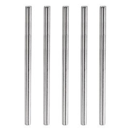 Rebower 304 Edelstahl massiver Rundstab, [für Durchschläge, verschiedene Wellen, DIY-Bastelprojekte, Modellflugzeuge, Modellschiffe, Modellautos] - 8mmx100mm / Silberton / 5 Stück