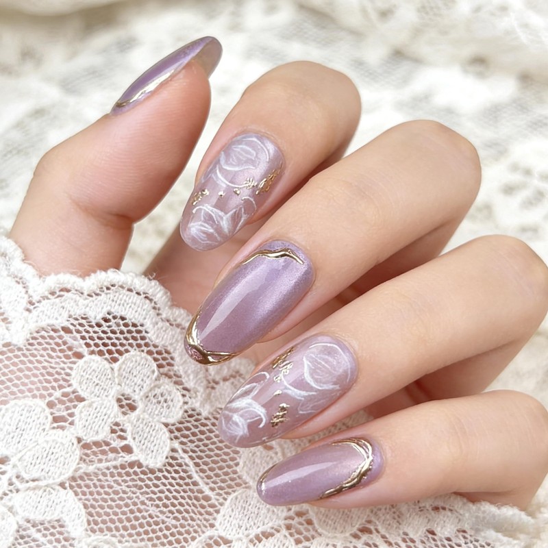 Domiya Nail Tips, 24 Pieces, Ballet, Popular, Nail Stickers, Press-On