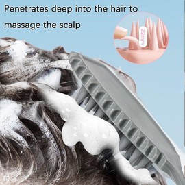 AmiCera Shampoo Brush Scalp Massager, Scalp Scrubber for Women Men Kids, Pet Bath Brush, Head/Scalp Care Comb with Soft Silicon Dandruff Remove Stress Relief Hair Growth Shower Stuff, Purple