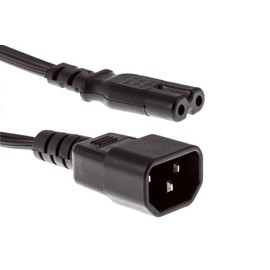 CablesAndKits Standard AC Power Cord, C14 to C7, (IEC-60320-C14 to IEC-60320-C7), 10A/250V, 18 AWG, Black, 6 ft (2 Meters) Lifetime Wty