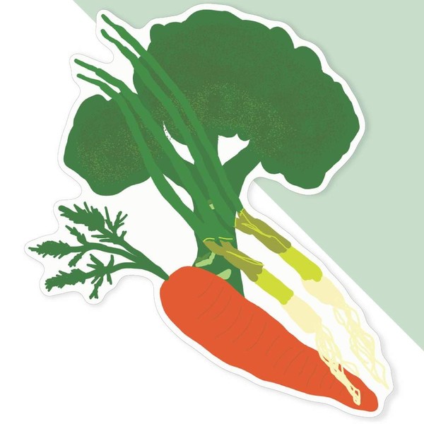 Azeeda Extra große 460 mm 'Brokkoli, Karotten und Frühlingszwiebeln' Permanente