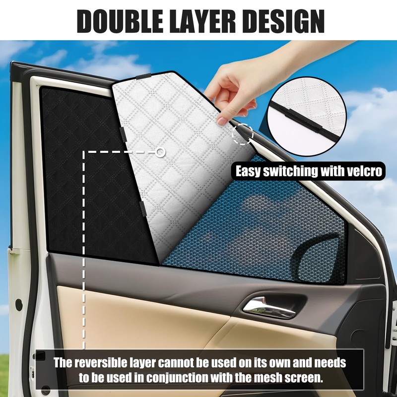 ZATOTOO Car Window Shades for Toyota RAV4 2019-2024 Sun Shade