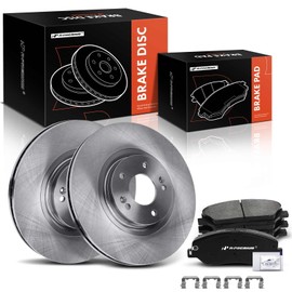 A-Premium 13.31 in (338.20 mm) Front Vented Disc Brake Rotors + Ceramic Pads Kit Compatible with Select Hyundai Models - Santa Fe 2013-2016, Santa Fe XL 2015-2016, 6-PC Set