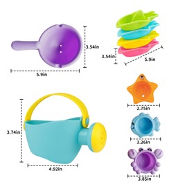 atnayo 9 Pcs Baby Bath Toys, Mould Free Water Toys for Toddlers, Paddling Pool Toys for Toddlers Age 1-5