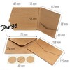 Japun - 25 Pocketfold Blank Kraft Paper Cards with Envelopes