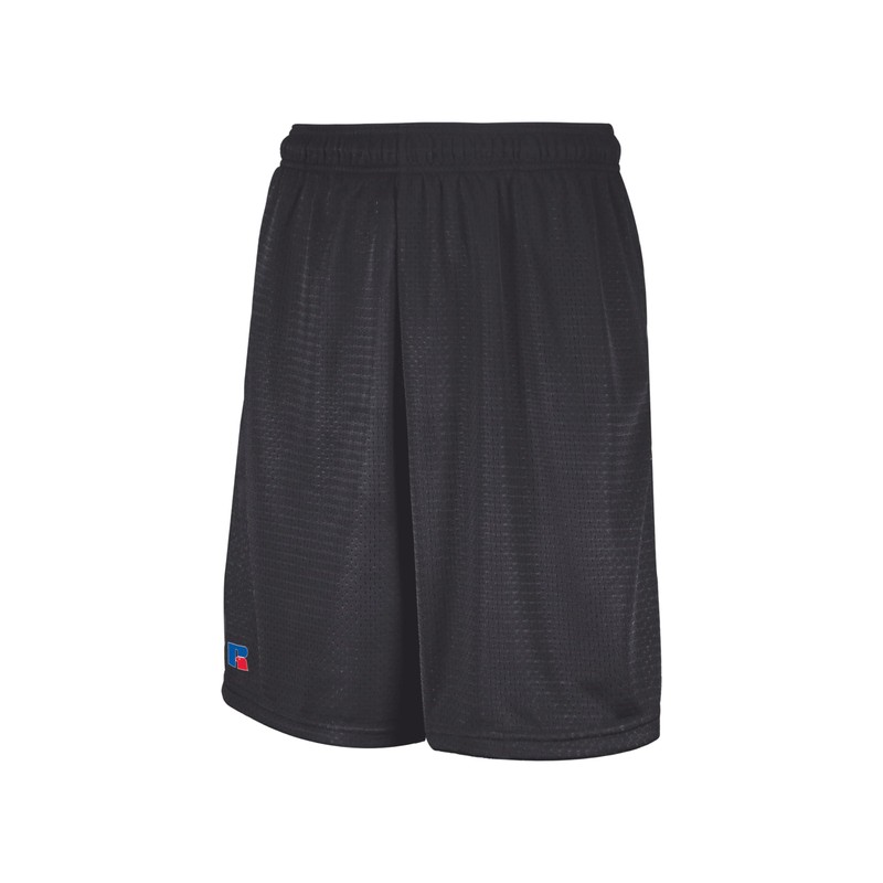 Russell Athletic Men's Mesh Short with Pockets, Stealth, Large