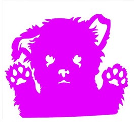 STICKER DAD Maltese Dog Peeking V1 Vinyl Decal by stickerdad® - Size: 5", Color: HOT Pink - Windows, Walls, Bumpers, Laptop, Lockers, etc.