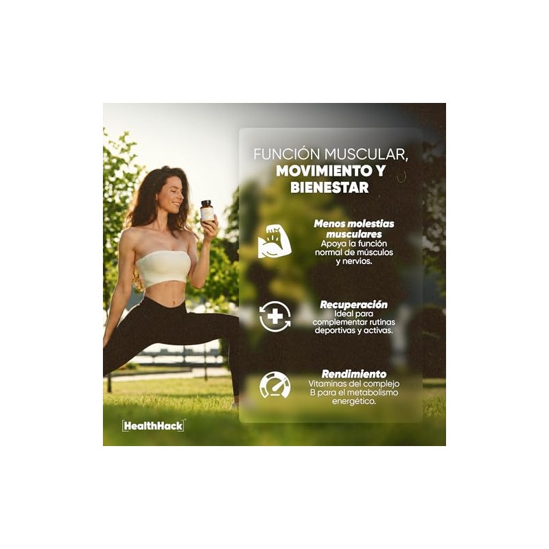 Suplemento Calambres Musculares con Magnesio Potasio Calcio Health Hack