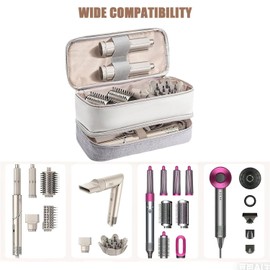Universal Carrying Bag for Dyson Airwrap and Attachments,Double Layer Hair Styler Tools Travel Case for Shark Flexstyle FlexFusion Curling Iron,Portable Waterproof Hair Dryer Accessaries Storage Bag