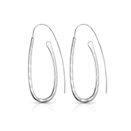 Philip Jones Sterling Silver Hammered Hoop Earrings