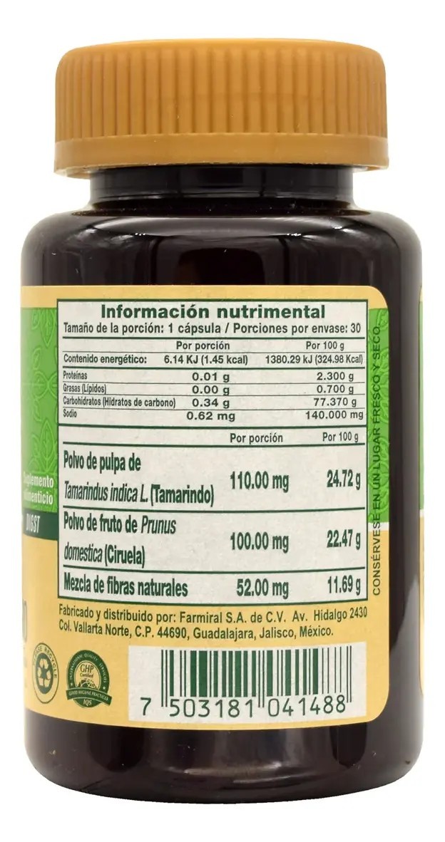 Biomiral Tamarin Lx Colageno Tamarindo Ciruela 30 Cap 455mg