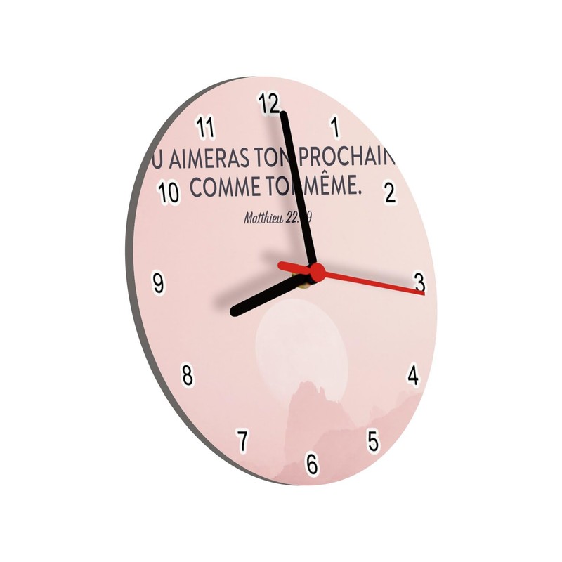 Fabulous Glass Wall Clock - You Love Your Neighbor As