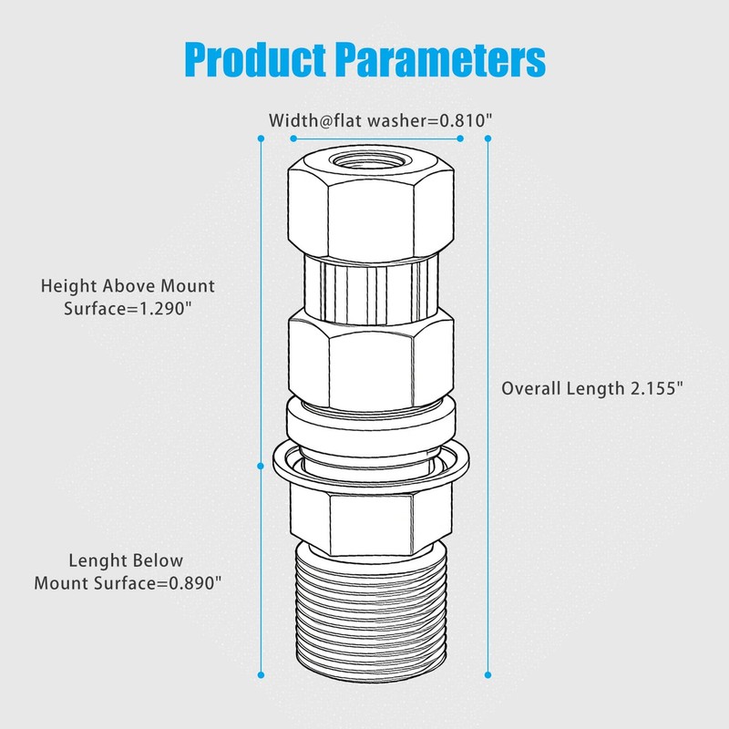 1 Pack Heavy Duty SO-239 Stub Mount Connector, CB Antenna
