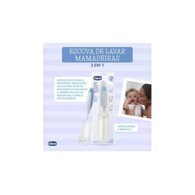 Chicco Escobilla Para Limpieza De Biberones Azul 3 En 1