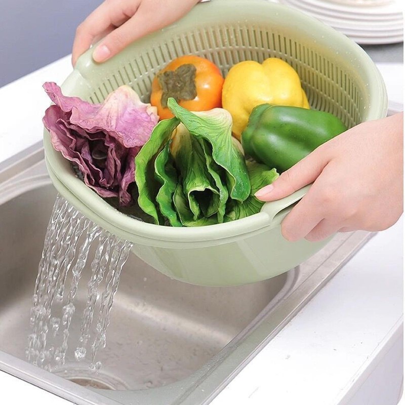 Kitchen Colander Bowl Plastic Large Capacity Multifunctional Portable Fruit Vegetable
