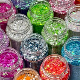 s High Flash Spring Holographic Solvent Resistant Chunky Glitter 24 Bottle for Nails Art Eye Makeup Face and Bodycolor: Set19-16 mix colors/Bubble Glitter