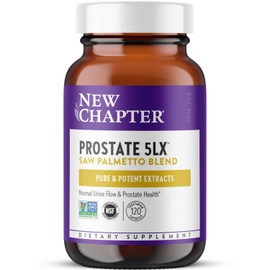 New Chapter Prostate Supplement - Prostate 5LX™ with Clinical Strength Saw Palmetto + Fermented Selenium for Men’s Wellness - 120 ct Vegetarian Capsule