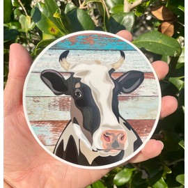 Wickedgoodz Funny Cow Vinyl Decal - Farming Bumper Sticker - for Laptops Tumblers Windows Cars Trucks Walls
