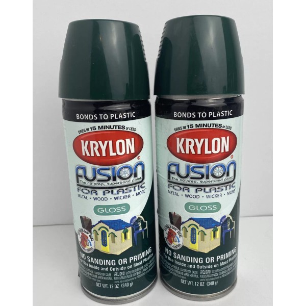 Krylon Fusion For Plastic Gloss Hunter Green 2324 Lot Of