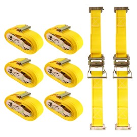 Autofonder E Track Ratcheting Tie Down Straps(4,500lb Break Strength)-2”x15' Premium eTrack Tie Downs Heavy Duty Cargo Tie-Down Strap System with Standard ETrack Fitting for Trailer,Truck,Cargo Van