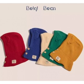 [Imported] Kids' Balaclava Hat & Scarf One-Piece for Boys and Girls - NIlf2380, One Size Khaki 3ea