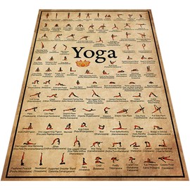 Gatuida Yoga Poster Workout Poster Pose Yoga Stick Yoga Studio Poster Yoga Charts Posters Yoga Exercise Posters Gym Posters Vintage Yoga Pose Picture Laminated Fitness Canvas Yoga Class