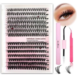 Kit De Extensión De Pestañas, Mezcla 30D 40D Con Unión Y Sellado De Sujeción Fuerte, Todo En 1 Con 280 Pestañas Individuales Y Pinzas