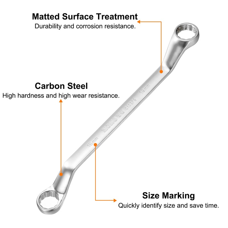 sourcing map Offset Extra Long Box End Wrench 18 x