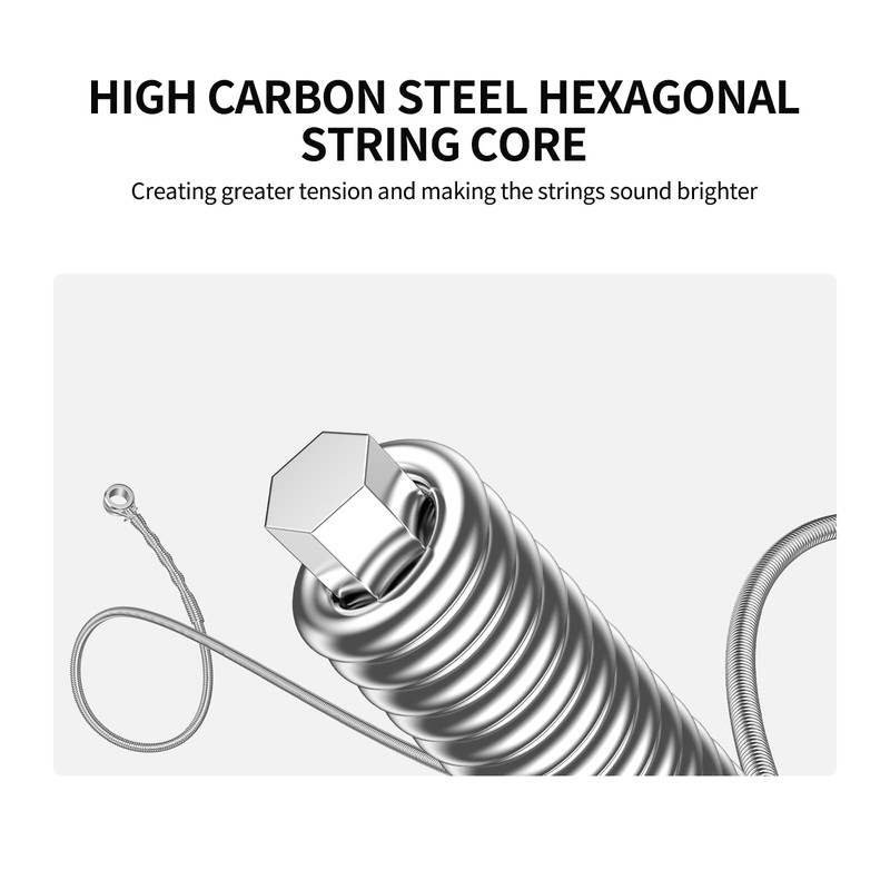 LEKATO Electric Guitar Strings, Nickel-Plated Hexagonal Steel with Nano Coating,
