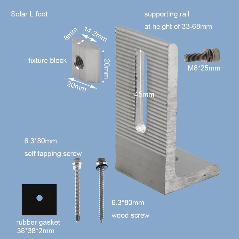 CMYYANGLIN Solar Panel Roof Mounts Bracket Kit for Sloped Pitched