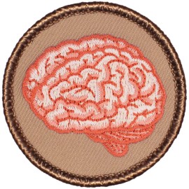 Patchtown Pink Brain Patrol Patch - 2" Round Embroidered Patch - Hook Fastener Only