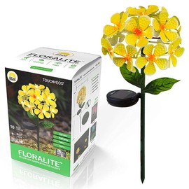 Touch Of ECO FLORALITE - Lámpara solar LED de metal para estaca de flores, Amarillo