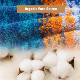 SEMAXE Washcloths with Hanging Loops and Smart Tags, 100% Cotton Wash Cloths Set of 12, Hotel & Spa Quality, Gift Box Packaging, 13" L x 13" W, Colorful Towel Starry Sky