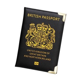 HITHIKA British Passport Holder | UK Passport Wallet | Non EU | PU Leather (Black)