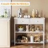 Furologee 30'' Entryway Table, White Console Table with Storage, Narrow