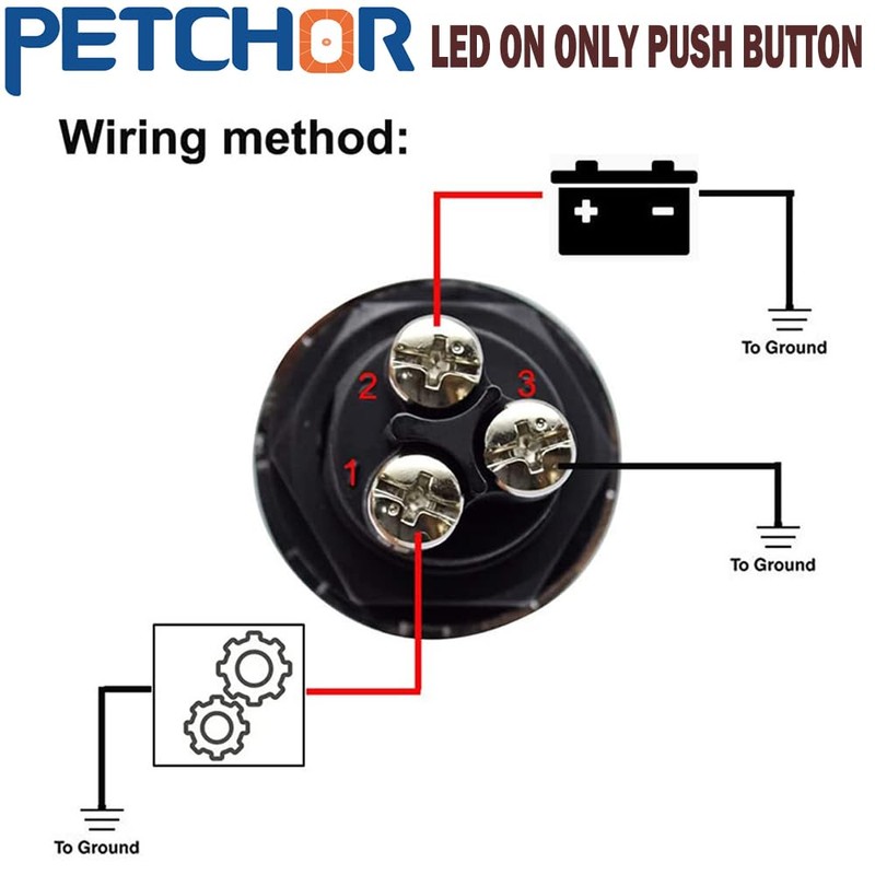 PETCHOR 12V 50A Car Starter Switches, Ignition Starter Off(ON) Momentary