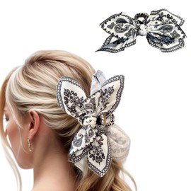 R.Queen Hair Clip Bow Hair Claw Ribbon Hair Clip Hair Clip Hair Claw Large Hair Clip Large Bohemian Style Hair Clip Cashew Flower Bow Knot Cashew Flower Bow Knot Korean Style (Double Sided)