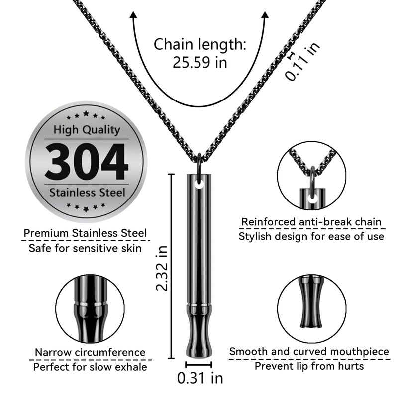 LAMKHOO Breathing Necklace to Quit Smoking and Vaping - Refillable