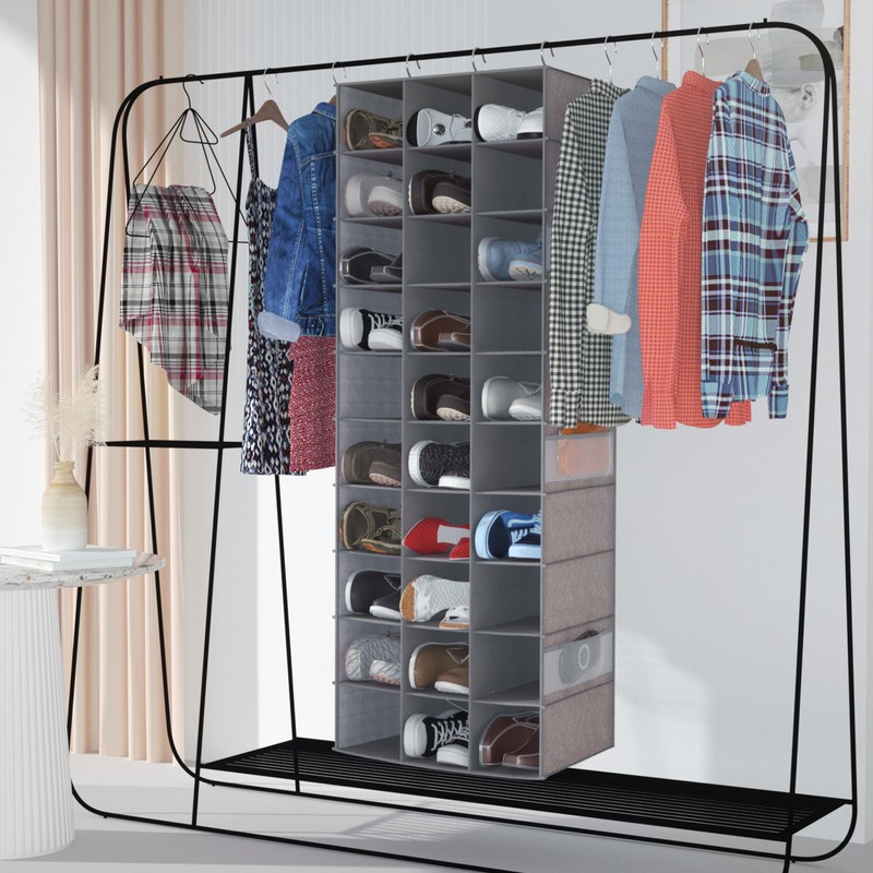 coastal rose Hanging Shoe Organizer, 30 Sections Hanging Shoe Organizer