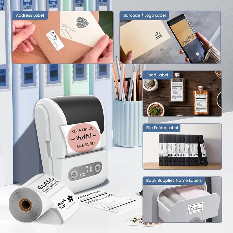 Funio Label Maker with Tape, Label Printer for Business, Sticker