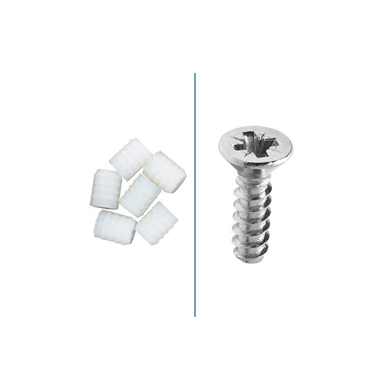 Rok Hardware 8mm Plastic Hinge Dowel Inserts with Screws, 100