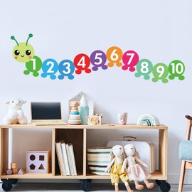 SUPERDANT Digital Reptile Wall Stickers Number 1-10 Wall Decals Funny Number s Art Sticker Nursery Classroom Wallpaper Decor for Study Room Classroom Kids Room Decorations